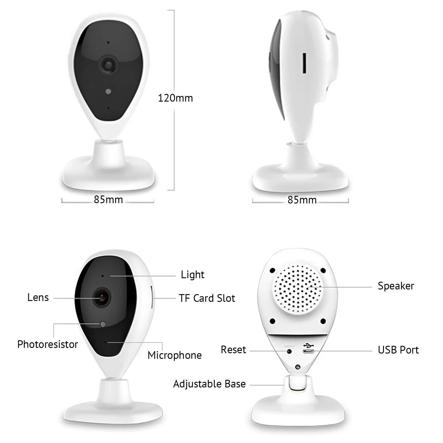 1080P FHD WiFi Беспроводная IP камера 180 градусов панорамная домашняя видеонаблюдения