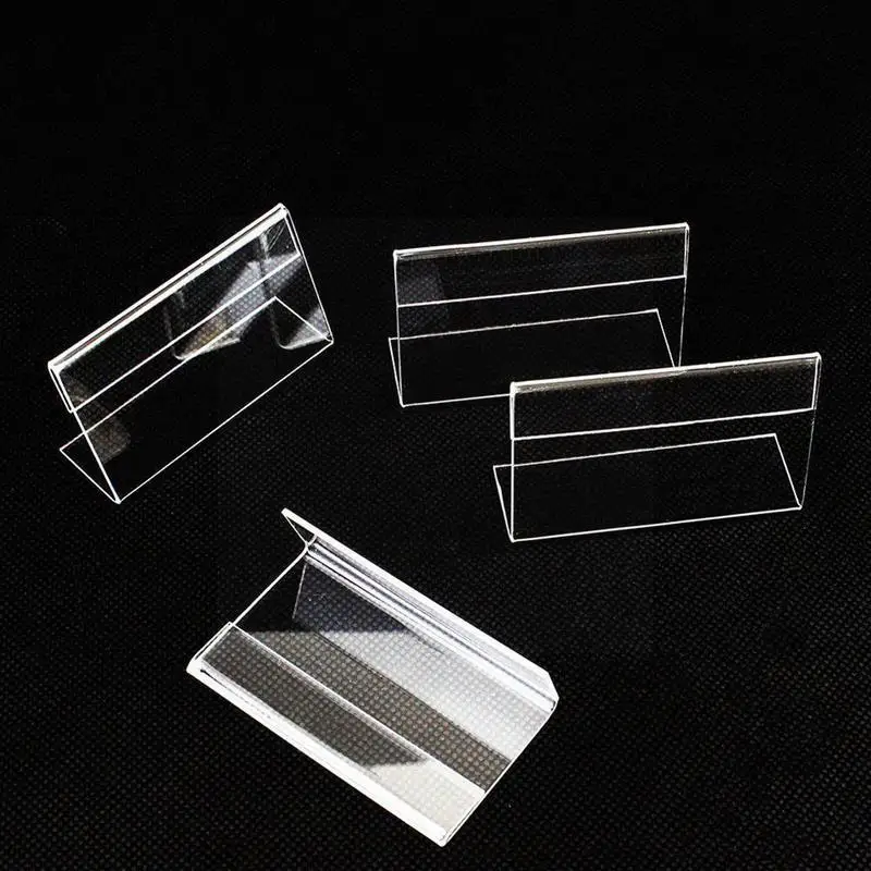 

10pcs Sign Display Holder Price Name Card Tag Mini Stand Sign G8a6 Clear Counter Desktop 6x4cm Top Acrylic Sign Label M6n6