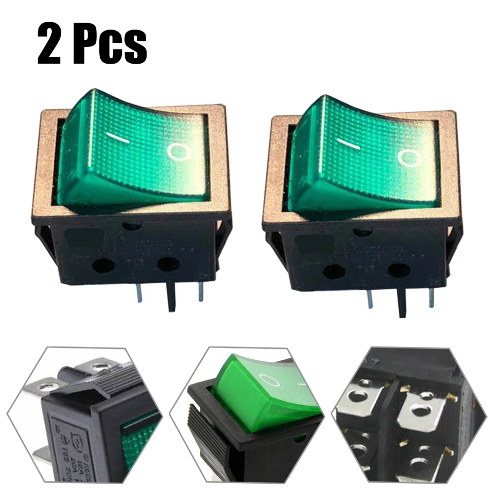 

For Car Rocker Switch Switch LED Rocker Switch Rocker Switch Black + Green Car Accessories Dustproof KCD4-201N