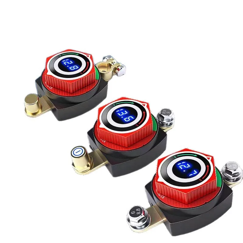 Фото Цифровой выключатель батареи DC5-80V с LED-вольтметром, переключатель включения/выключения, отключающий выключатель питания для автомобиля, фургона, лодки №1