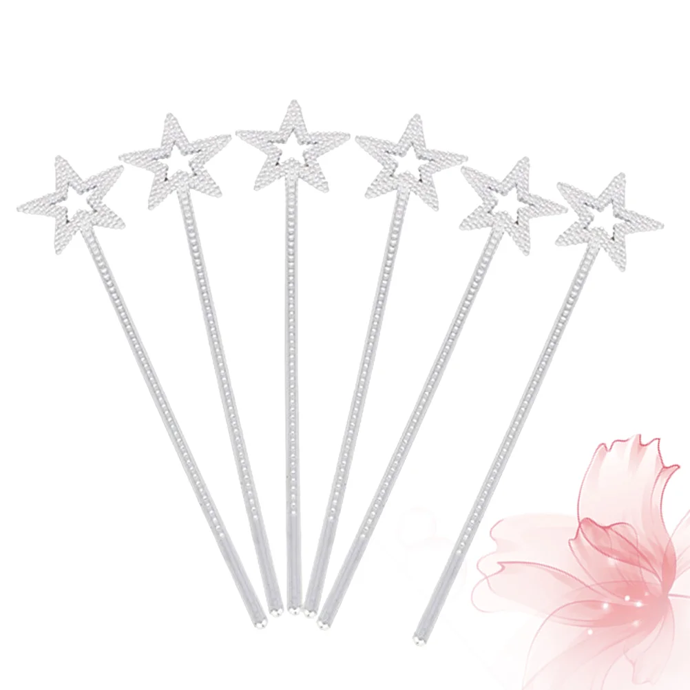 

Wand Fairy Costume Glinda Wings Good Witch Party The Tooth Women Accessories White Silver Birthday Angel Sticks Star Pentagram