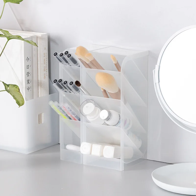 

Desk Organizer for Pens Storage Brush Stand Desk Pencil Holder For School Supplies Kawaii Stationery & Office Makeup Storage Box