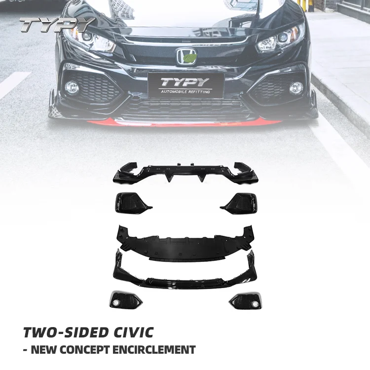 

Modified Front Bumper Front Surround Front Lip Car Bumper lip rear part body kit For Hatchback Civic Typer Civic Fk8 Fk7 Vrs2