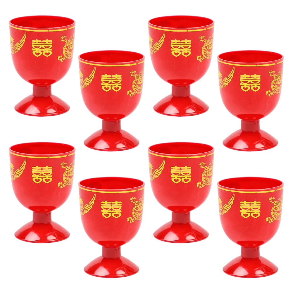 

Cup Glasses Shot Wedding Goblet Red Mini Chinese Reusable Shots Chalice Vintage Cups Beverage Retro Traditional Drinking Goblets