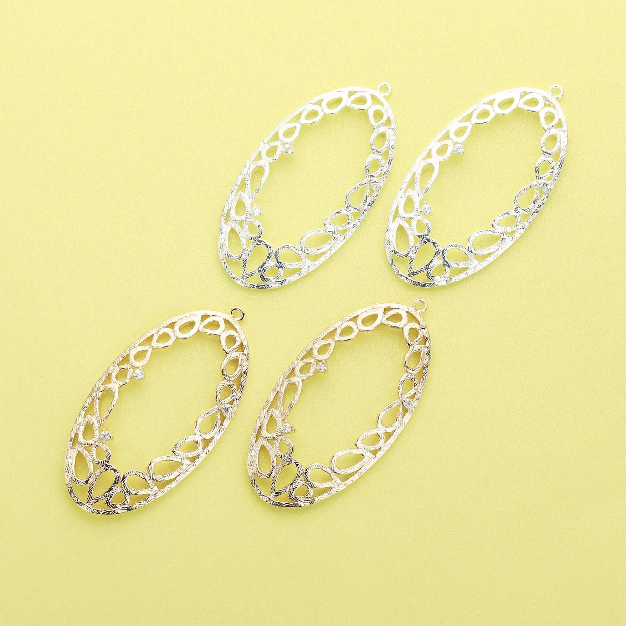 

5 шт, 25x4 5 мм Φ, серебристо-золотистая латунь, DIY Charm Supply 1800561
