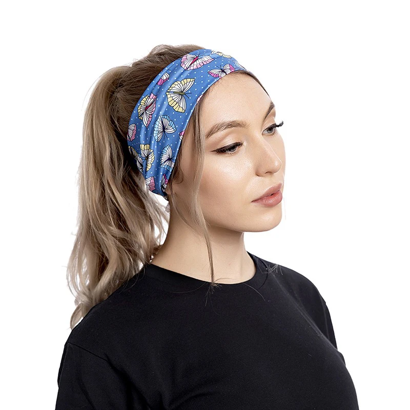 

Bohemian Sports Run Bandage Elastic Girl Wide Headband Print Wide Headwrap Headpiece