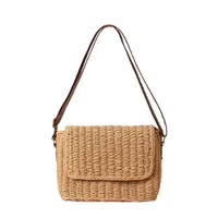 stylish summer holiday beach crossbody messenger bag raffia straw shoulder bags hand knitting handbags for women bags for women