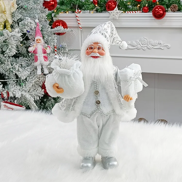 

30cm Merry Christmas Standing Santa Claus Christmas Decoration For Home Xmas Ornament 2022 Navidad Party Supplies Happy New Year