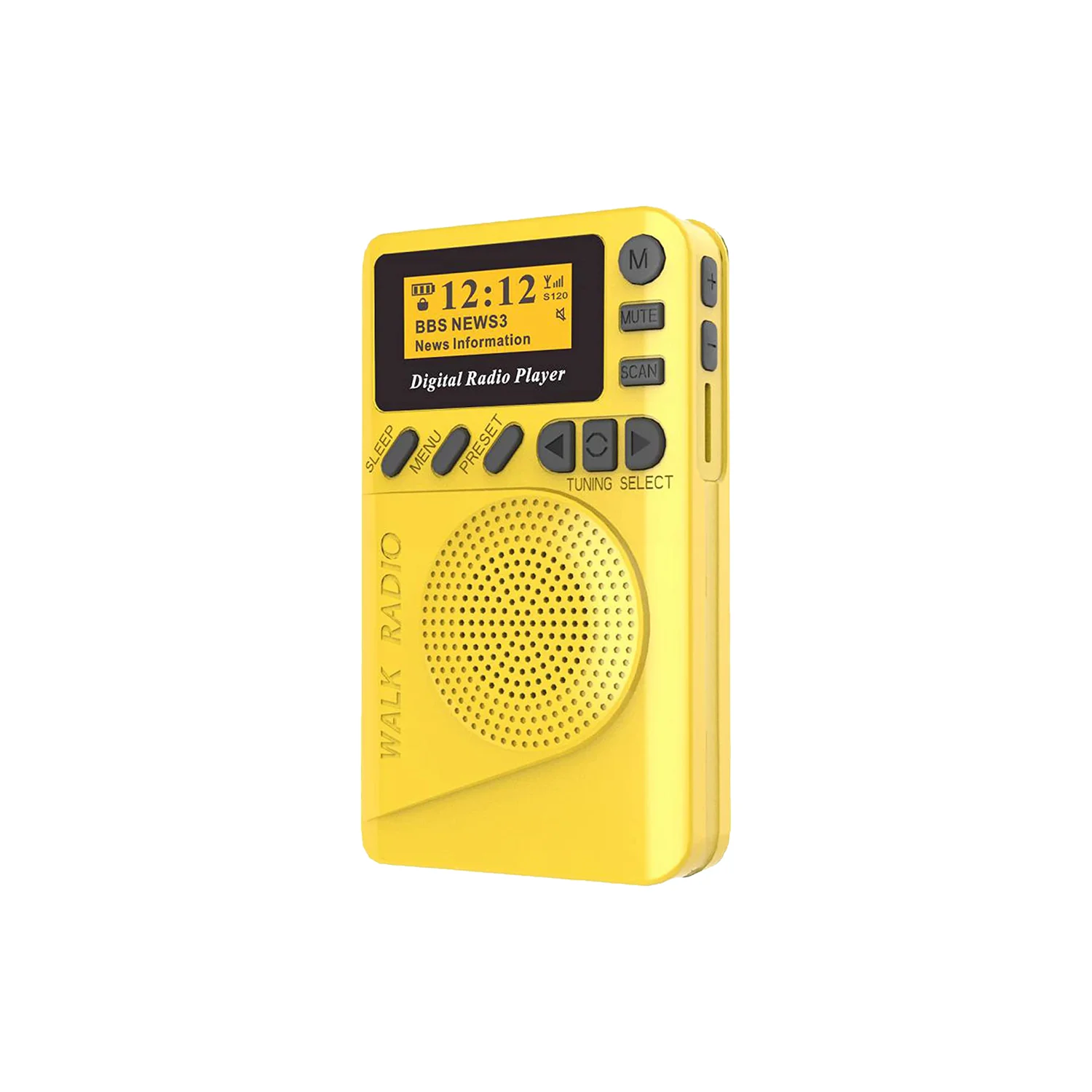 

DAB/DAB Digital FM Radio Portable Radio with Mains and Battery Powered USB Charging With MP3 Player Yellow