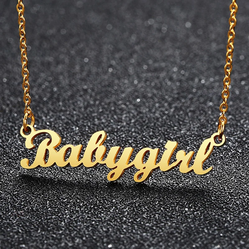 

Women Personalized Name Necklaces, Custom Signature Stainless Steel Necklace, Customize Gifts Jewelry