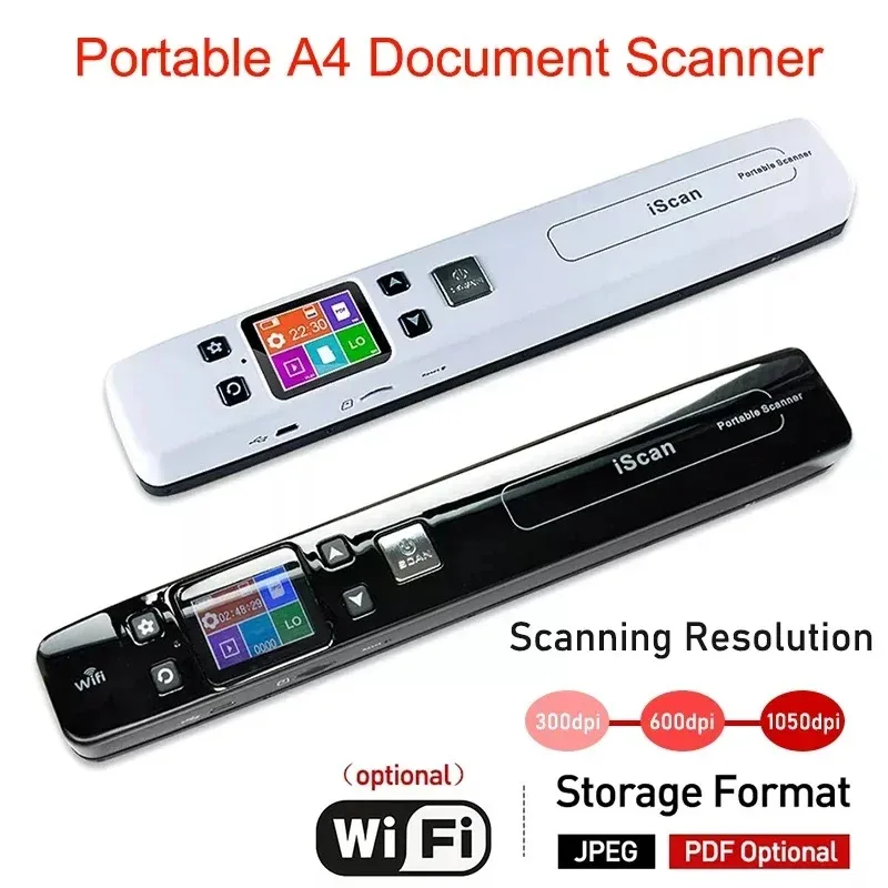Фото Mini Iscan A4 JPG/PDF формат Wi-Fi 1050 точек на дюйм портативный ЖК-экран сканер документов/изображений для бизнеса №4