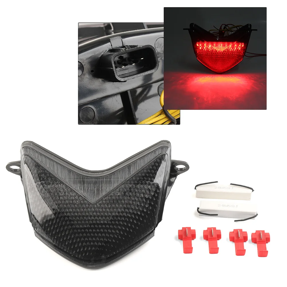 

e-Mark For KAWASAKI ZX-10R 06-07 & NINJA ZX-6R 636 Z750S 05-06 Integrated Rear LED Turn Signal Light Brake Taillight Tail Lamp