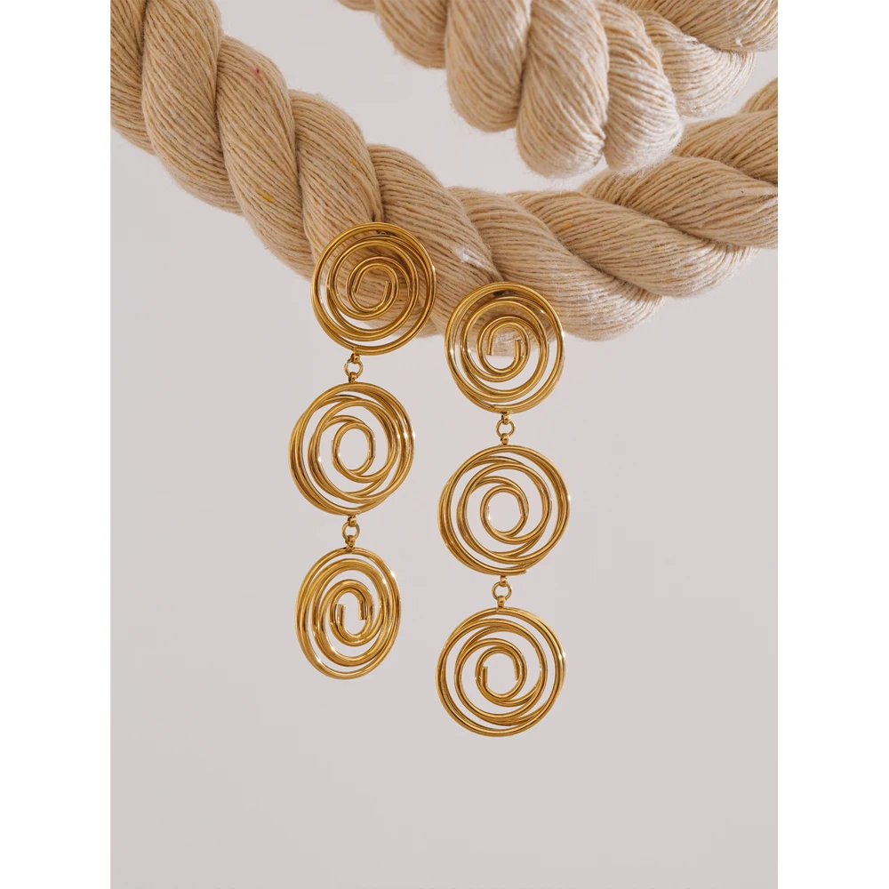 Женские длинные серьги-подвески из нержавеющей стали с защитой от ржавчины