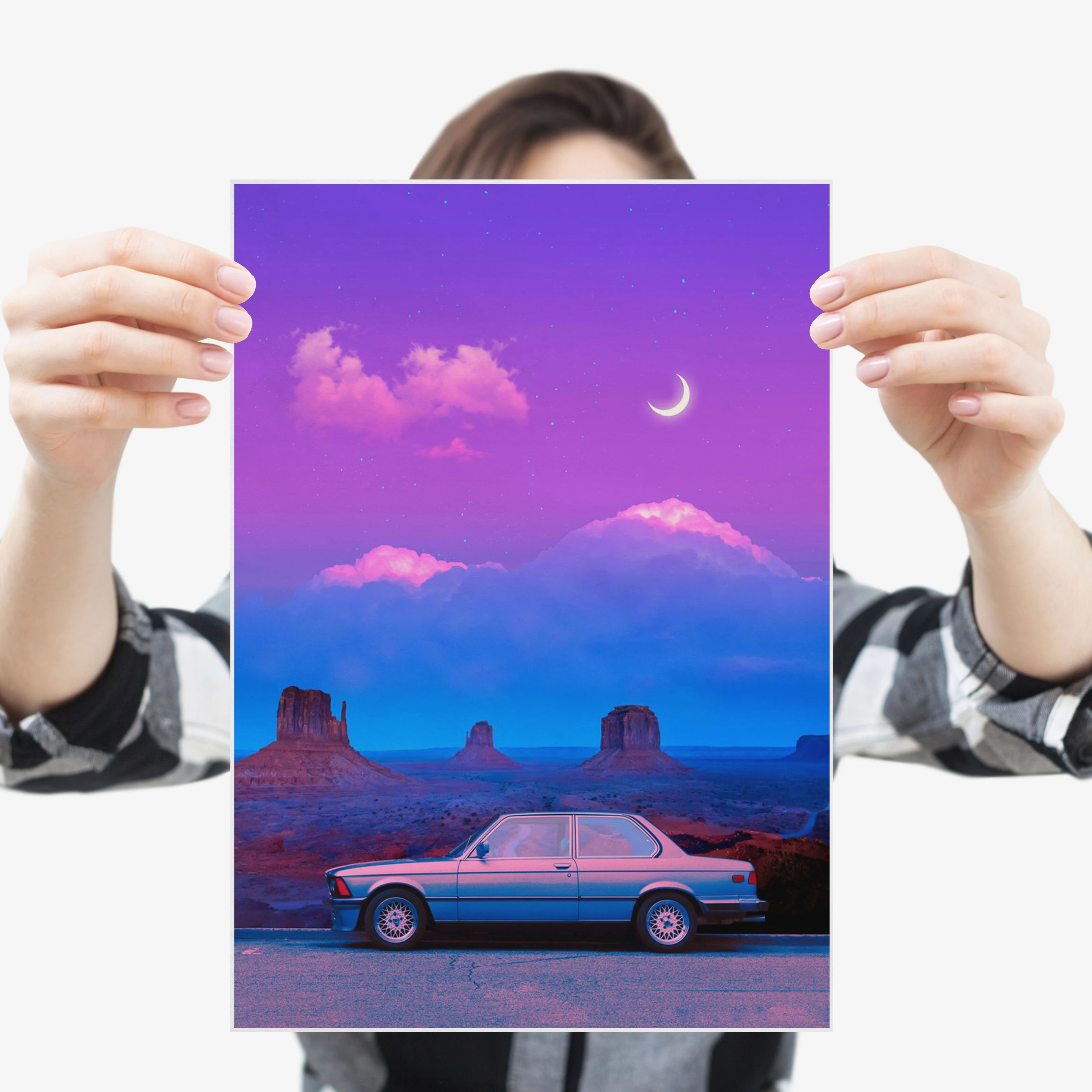 Неоновый постер для американских мышечных автомобилей Vaporwave эстетическая