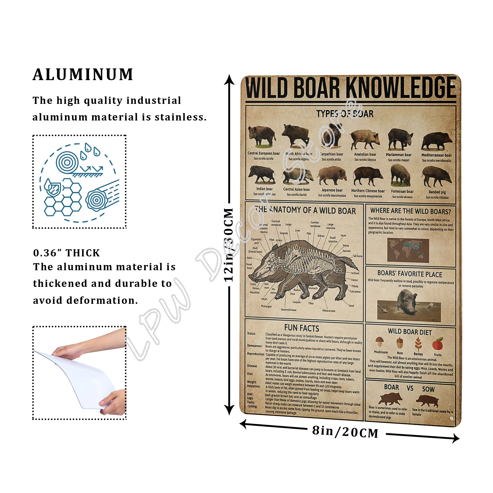 Винтажные металлические знаки для кухни дикий кабан знания печать Оловянная