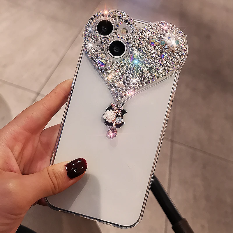

For IPhone 11 12 13 Pro Max Mobile Phone Case Diamond-encrusted Jewelry for IPhone 13 12 11 All-inclusive Lens Transparent Case