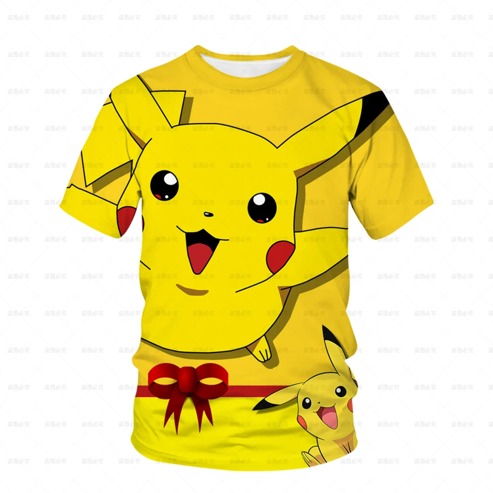 Pokemon T shirt Summer T shirt Cartoon 3D Print Pokemon Clothing Girl Boys Unisex Pikachu T shirt Casual Fashion Children's Wear images - 6