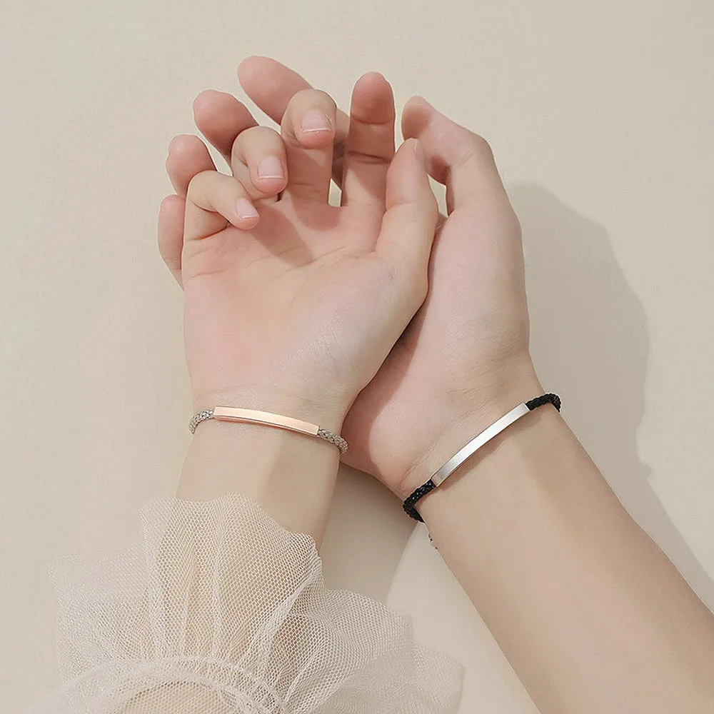 

Lover's Braided Bracelet Stainless Steel Rope Rose Gold Bracelets