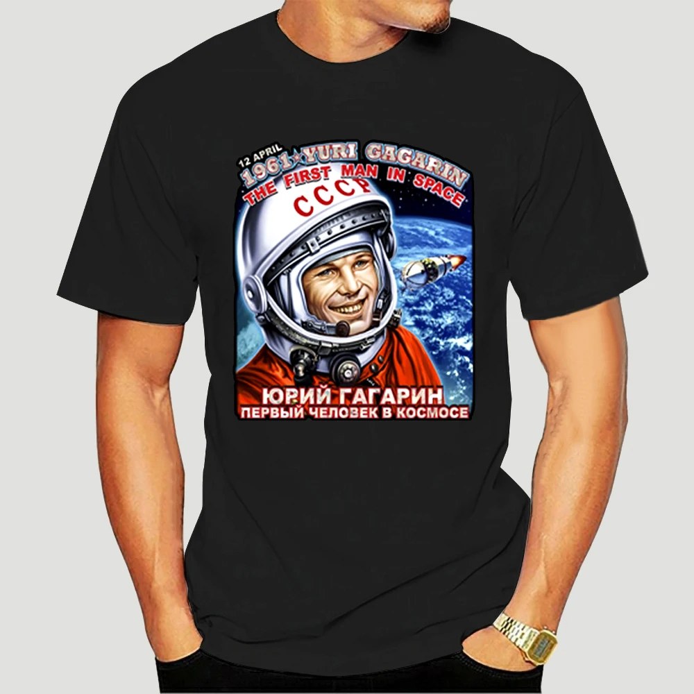 

New Brand Cotton Short Sleeve Juri Gagarin T-Shirt Kosmos Russia Sputnik Russian Astronaut Cccp Udssr Metal T Shirts 3999X