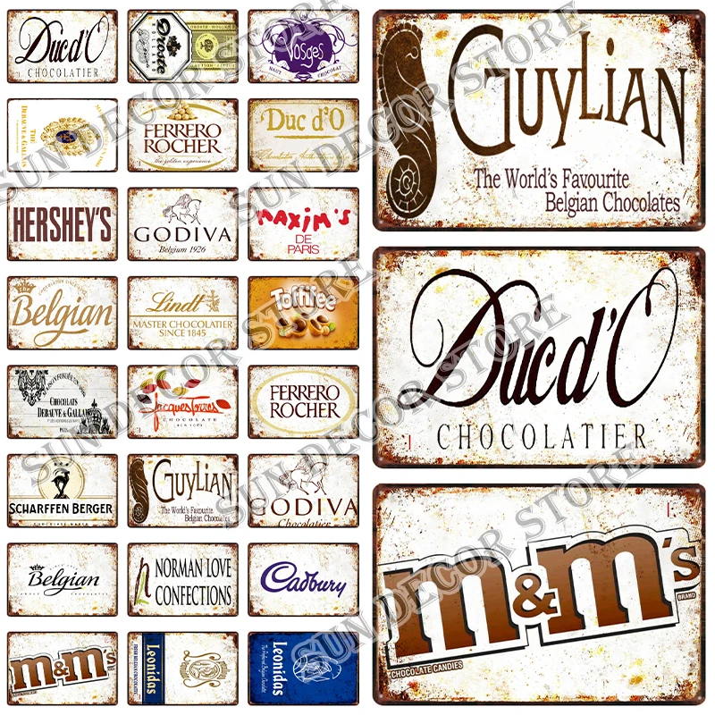 Металлический знак в стиле ретро шоколада Жестяная Табличка винтажная тарелка