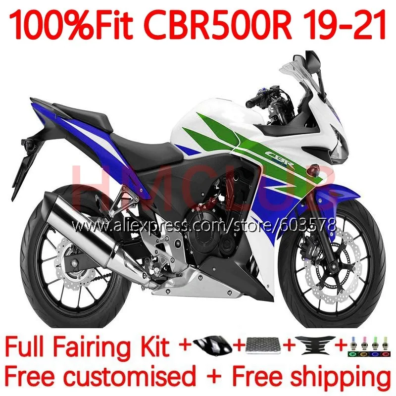 

OEM Корпус для HONDA CBR 500 CBR500 R 500R RR CC CBR500R 2019 2020 2021 Φ 19 20 21 Инжекционный обтекатель 135No.22 синий зеленый