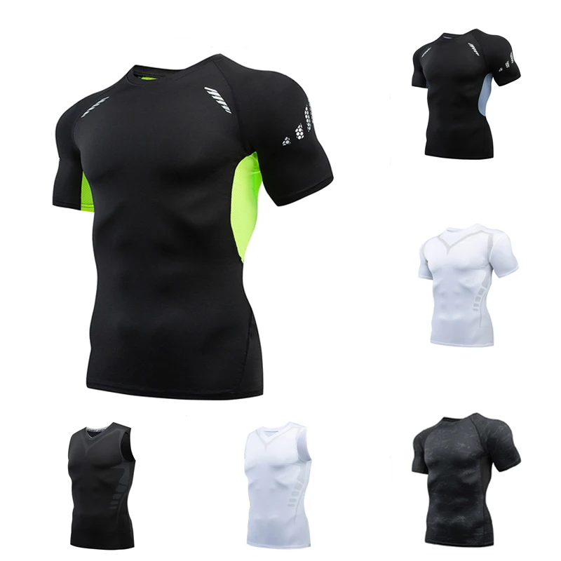 

Summer Men's T-ShirtCompression RunningFitness Tight Short Sleeve Sweatshirt Men's Outdoor Riding Quick Dry Short SleeveRashgard