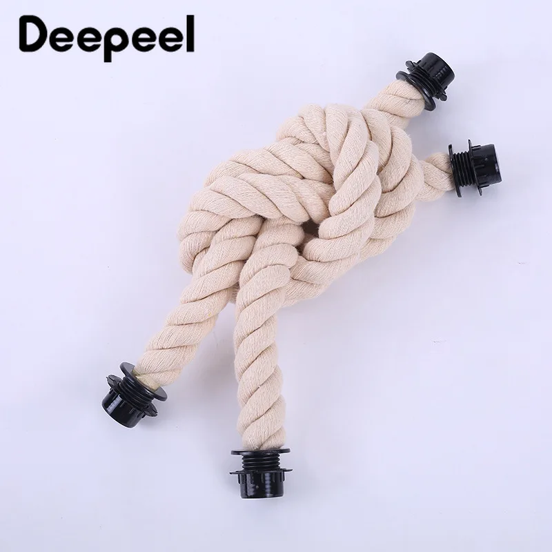 

2Pcs Deepeel Hemp Rope Handles Handbag Strap Soft and Hard Ropes Bag Accessories Beach Bag DIY Woven Straps Buckle Accessories