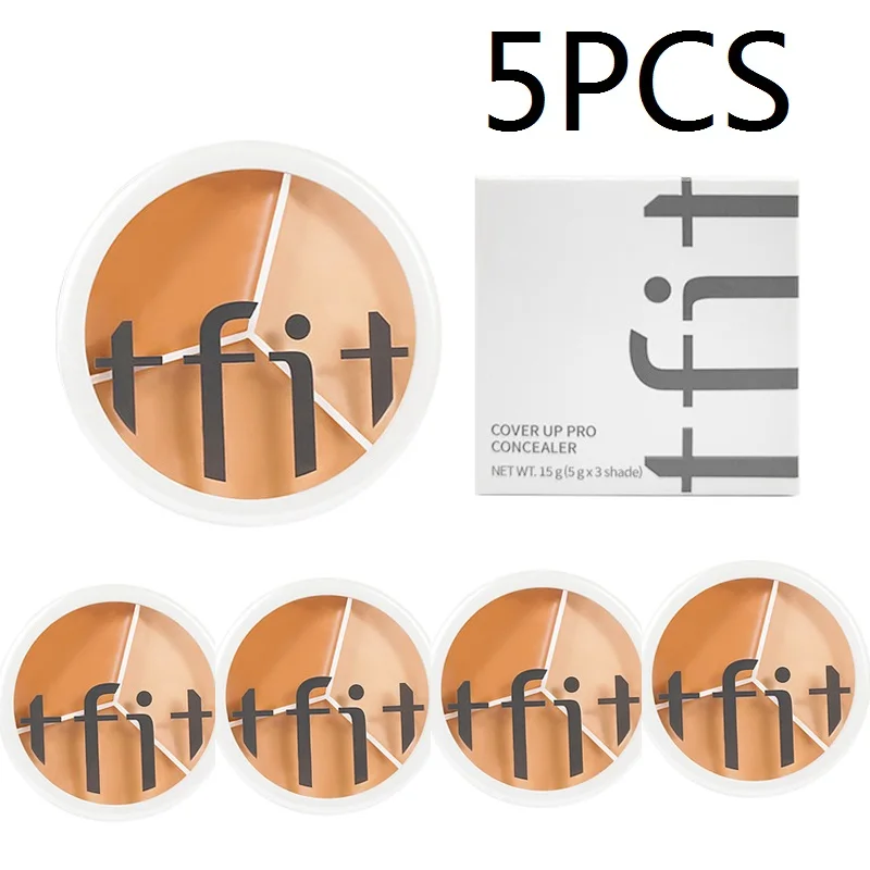 

5PCS Korea TFIT Cover Up Pro Concealer 3 Color Concealer Palette Professional Makeup Face Eye Contour Face Spot Concealer