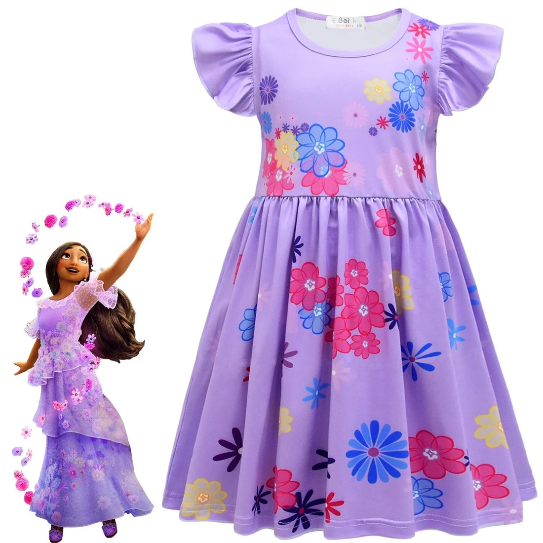 Ready Stock Kids Clothes Girls Encanto Mirabel Isable Cosplay Costumes Fancy Princess Dresses Birthday Carnival Party Clothing |