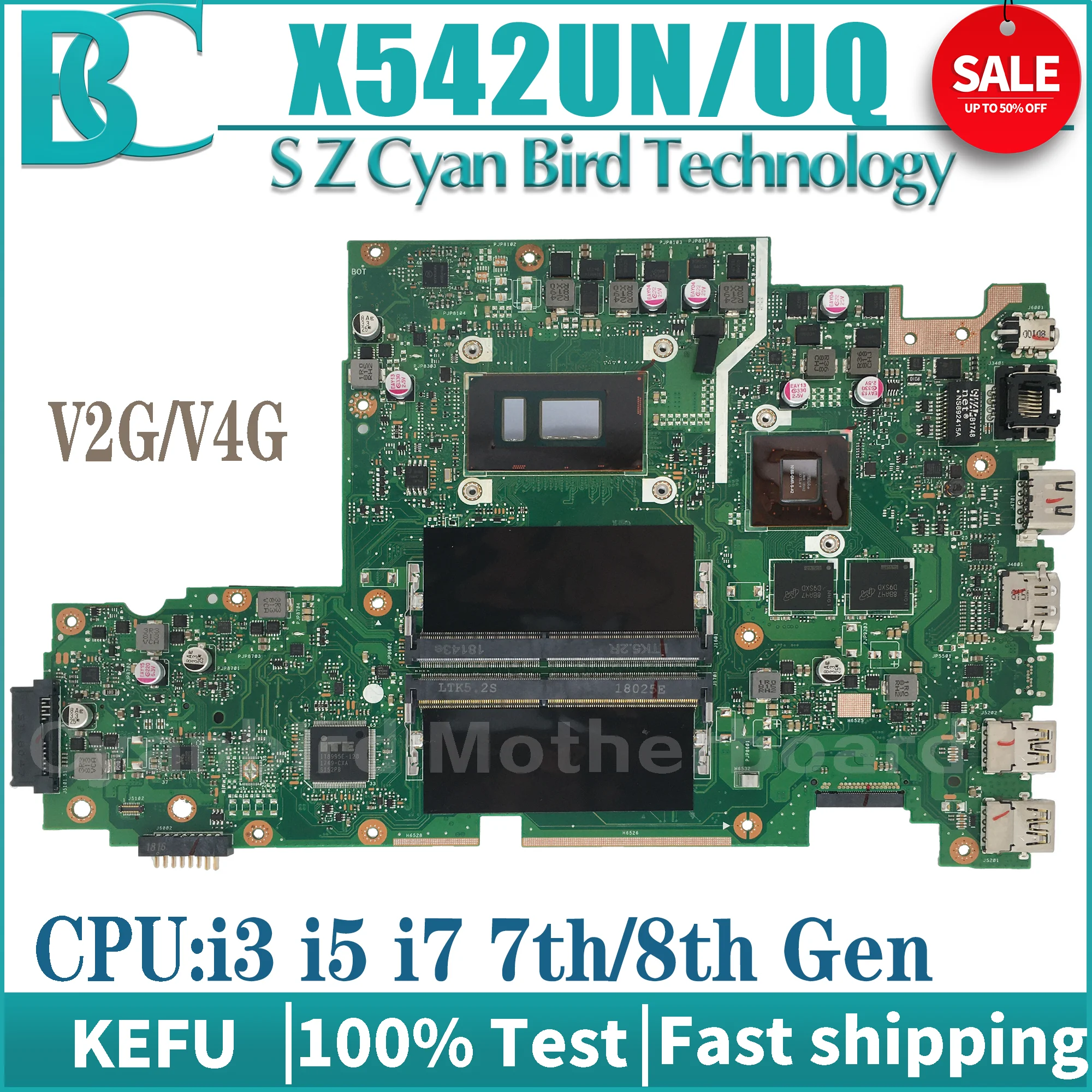 

X542UQ Mainboard For ASUS X542UN X542UR X542URR X542U X542UF X542URV X542UA R542U F542U K542U A542U X542UNT Laptop Motherboard