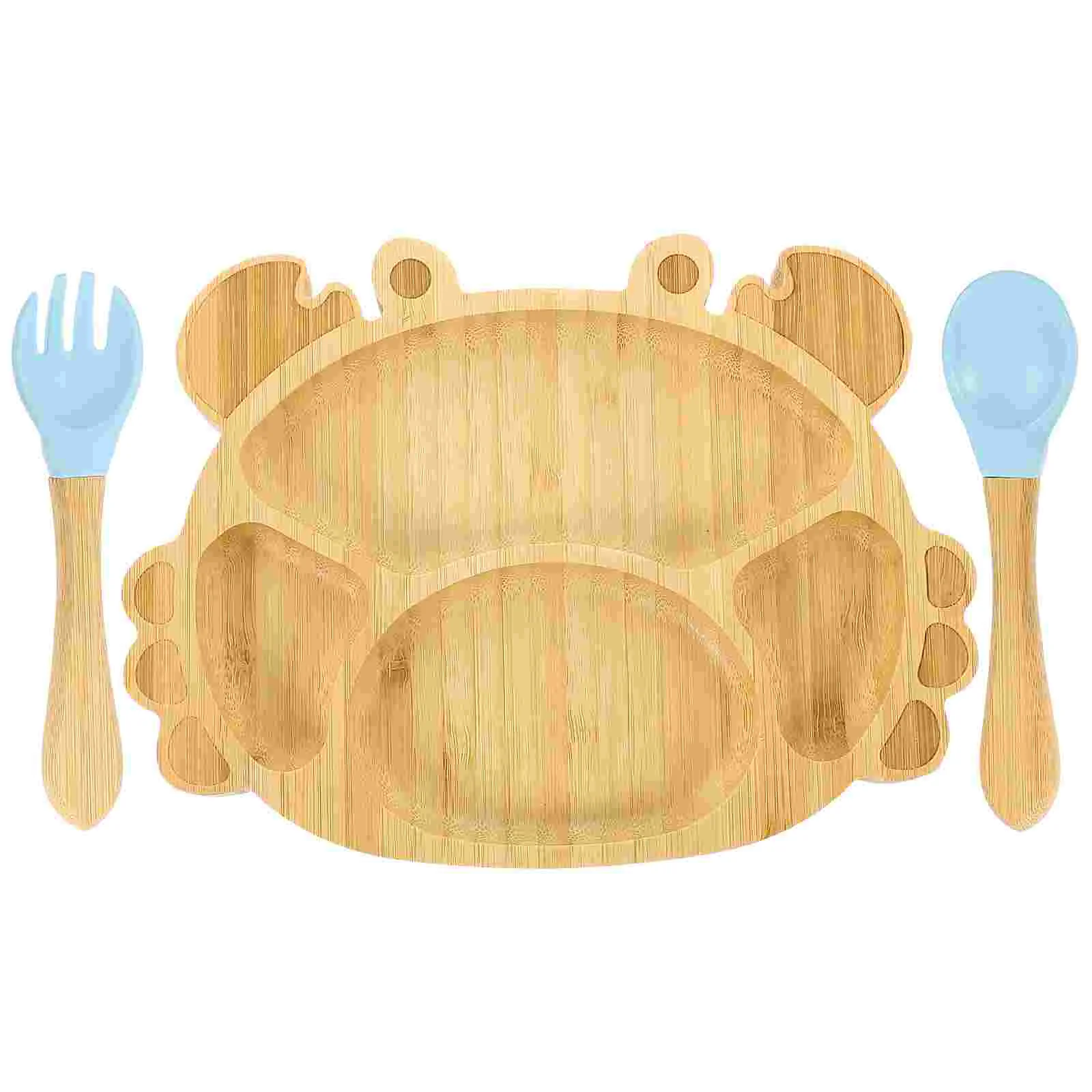 

Bamboo Dinnerware Toddler Plates Suction Spoon Fork Baby Kids Cute Cup Bowls Babies