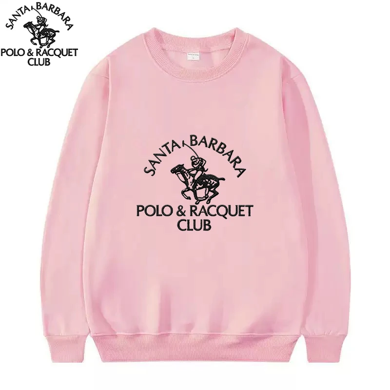 Фото SANTA BARBARA POLO&RACQUET CLUB Maden-suéter de punto con letras Retro para hombre, униформальный трикотаж с cuello redondo, suéter №3