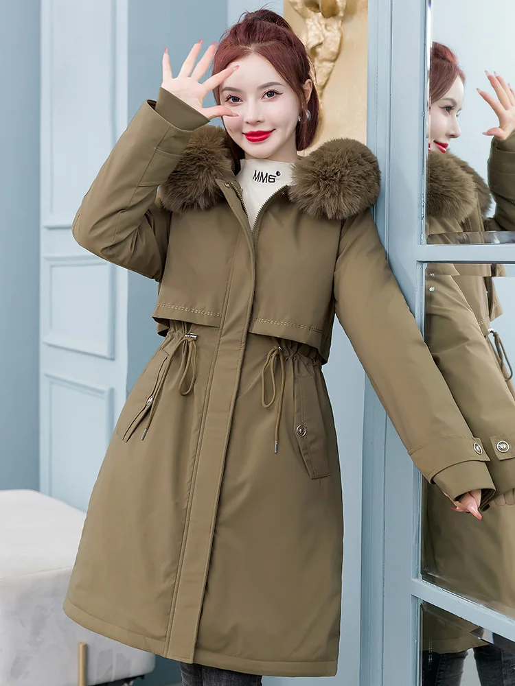 Winter Hooded Removable liner Jacket Women New 2022 Winter Warm Down Jacket Female Long Parkas Women Three Piece Set Coat