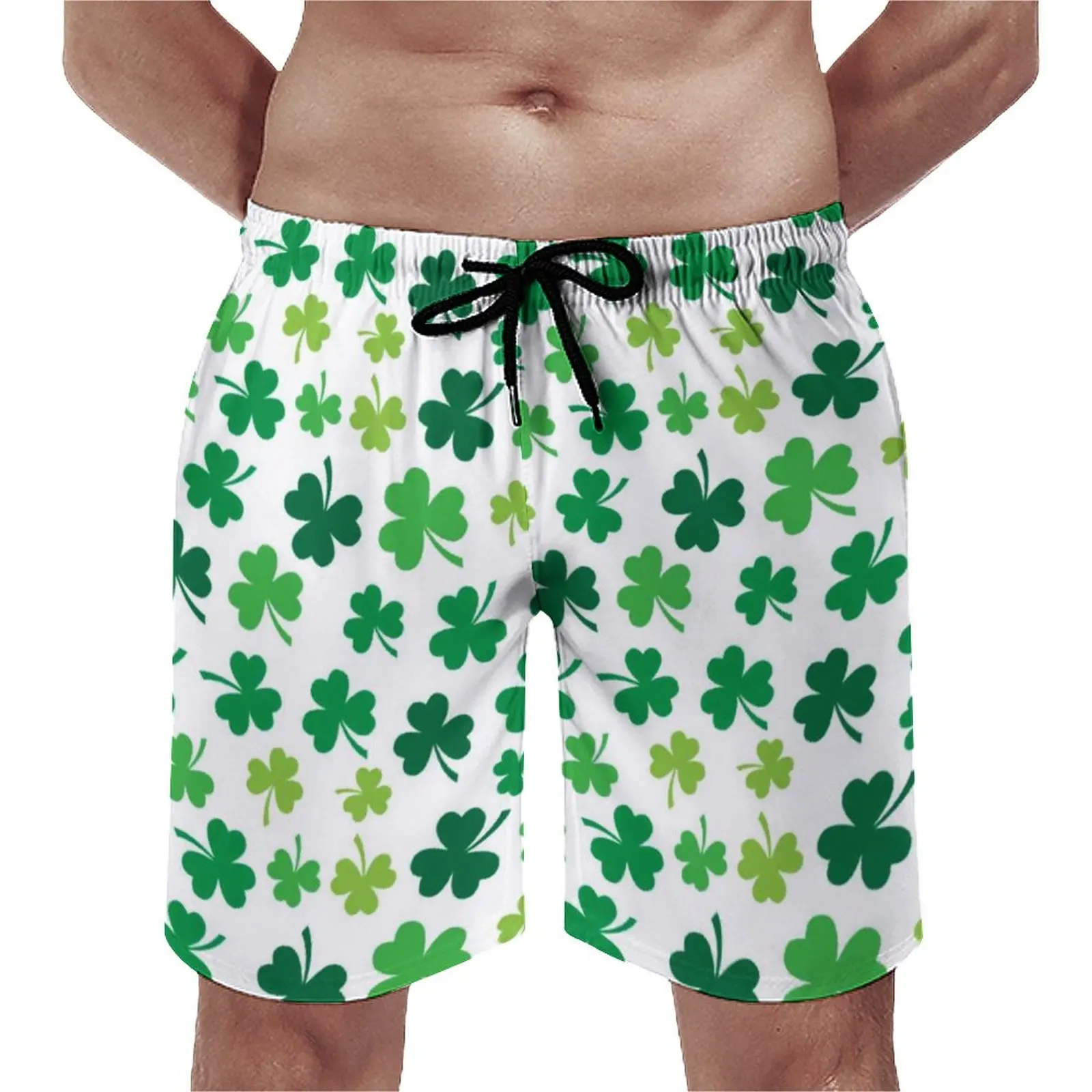

Irish Shamrock Themed Board Shorts St Patricks Day Men Pattern Board Short Pants Hot Sale Print Oversize Swim Trunks