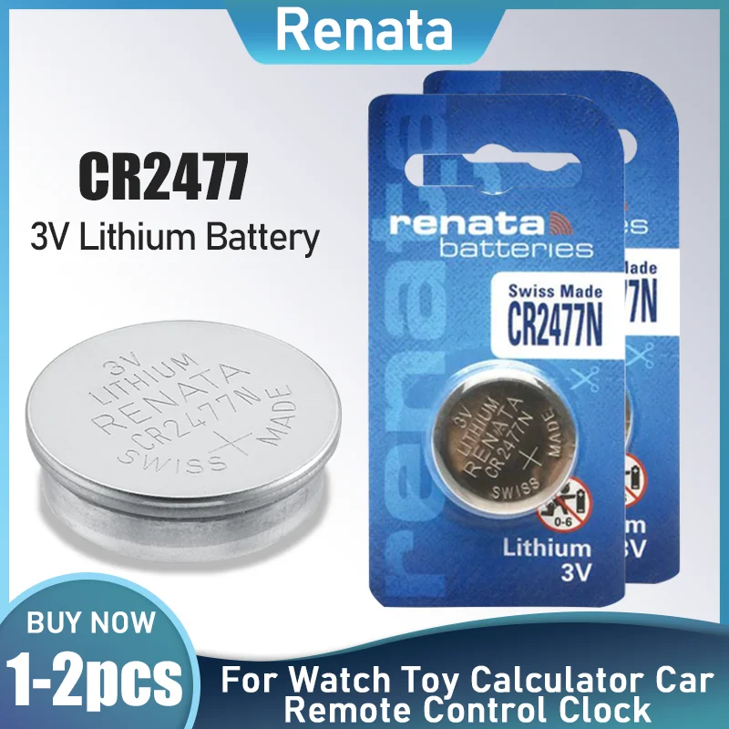 1-2 шт. литиевая батарея Renata CR2477 CR 2477 DL2477 ECR2477 LM2477 KCR2477 3 в для игрушек |