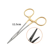 12 5cm needle holder stainless steel gold handle medical needle holder surgical suture instrument