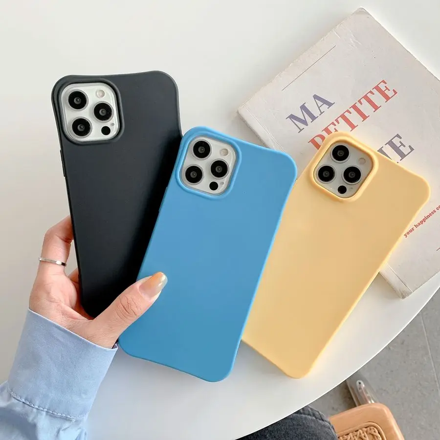 

Simplicity Silicone Phone Case for iPhone 12 Mini 11 Pro Max X XS XR 6 6S 7 8 Plus Anti-fall TPU Back Cover Cases