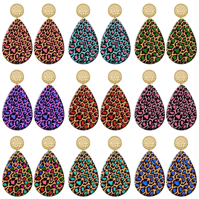 

Dazzling Leopard Pattern DIY Acrylic Drip Earrings For Women Jewelry Y2K Piercing Ear Hooks Dangle Accessories For Girls Gift