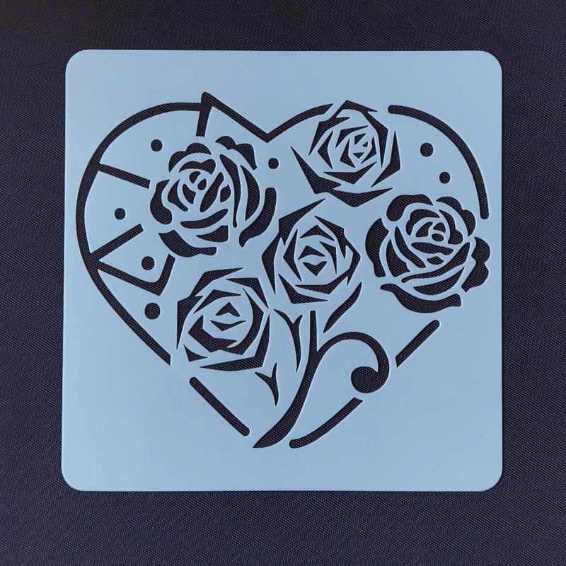 

13*13 Lovely flowers Layering Stencils for Diy scrapbook/photo album Decorative Embossing coloring,painting stencil,home decor