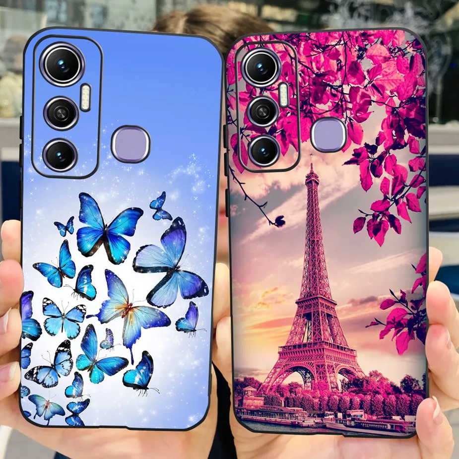 Чехол для Infinix hot 11 чехол с милым котом и бабочкой мягкий силиконовый Hot Hot11 X662 X662B