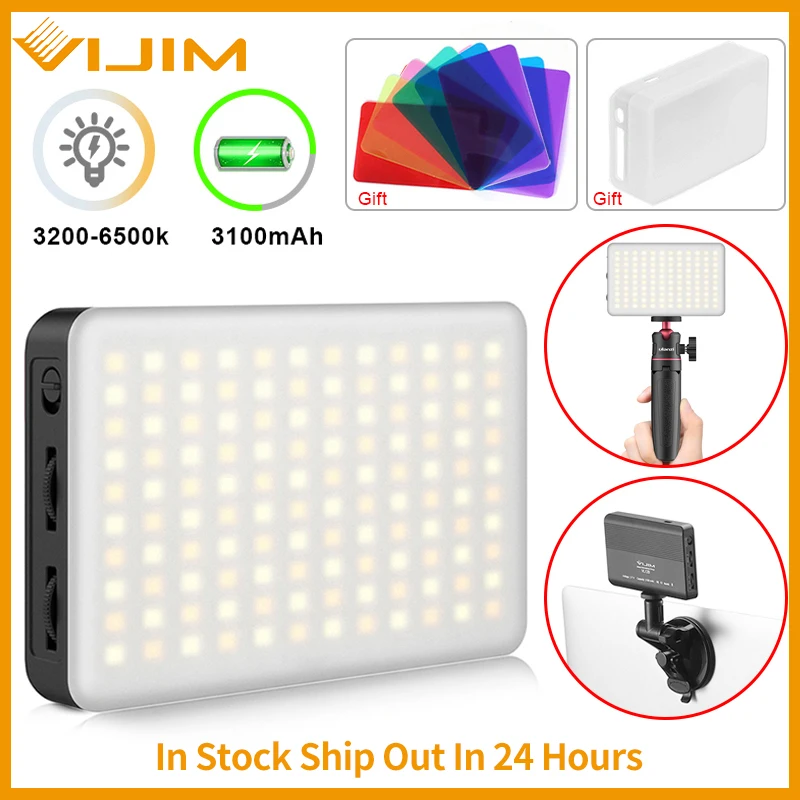 VIJIM Ультра Тонкий DSLR Светодиодный Видео Свет На Фотосъемке Освещение Vlog Fill Light Лампа с Холодной Обуви для Камеры Смартфон DSLR SLR