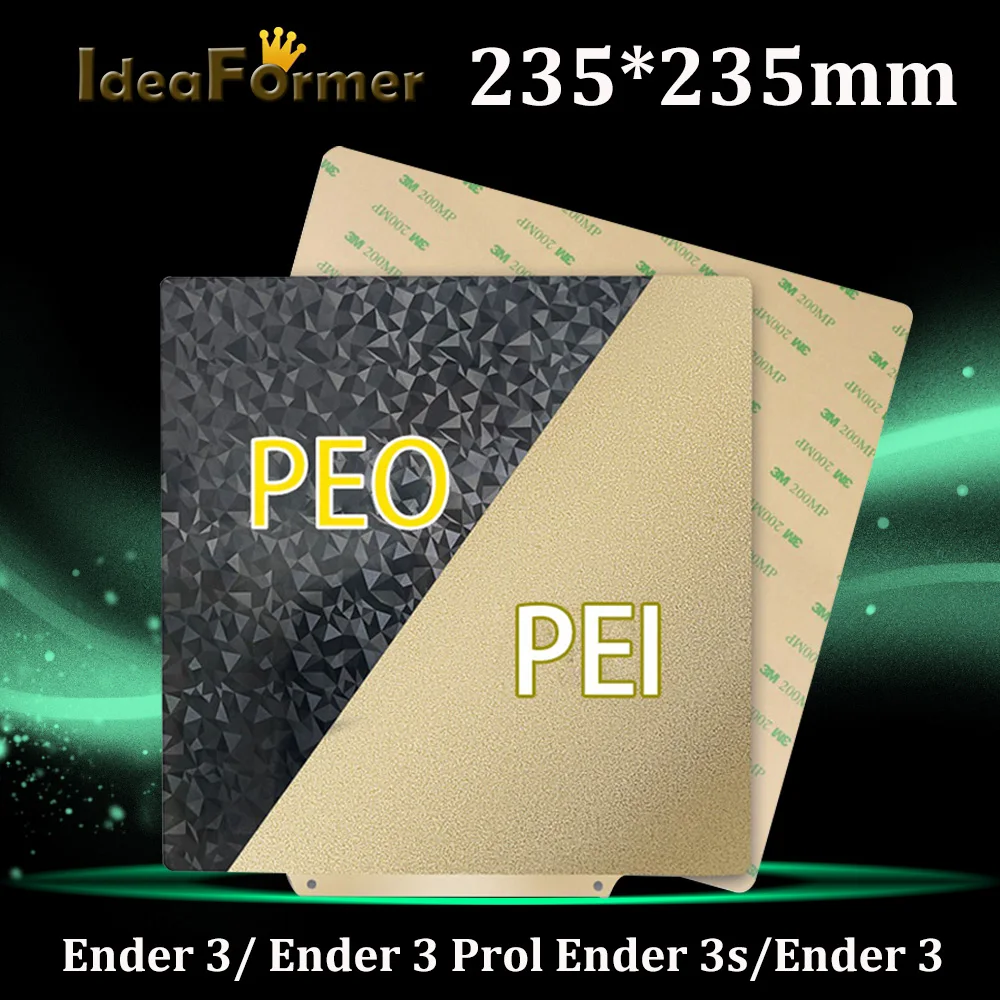

IdeaFormer двойная Подогреваемая кровать, модель PEI-PEI, пружинный стальной лист PEI 235x235 мм для Ender 3/ Ender 3 Prol Ender 3S Ender 5 Pro