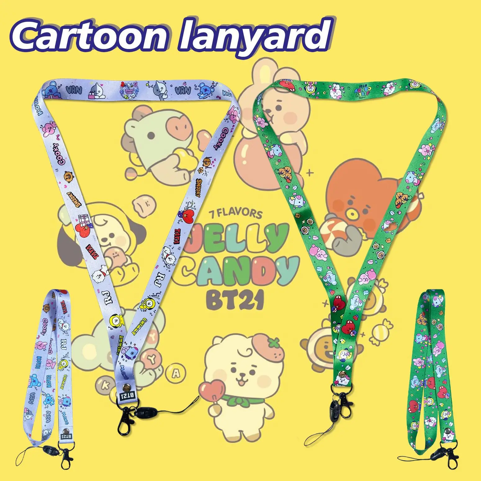 

Cartoon Cellphone Lanyard Straps Kpop Korea Super Star Bt21 Kawaii Love Koala Neck Straps Keychain Card Holder Accessories Gifts