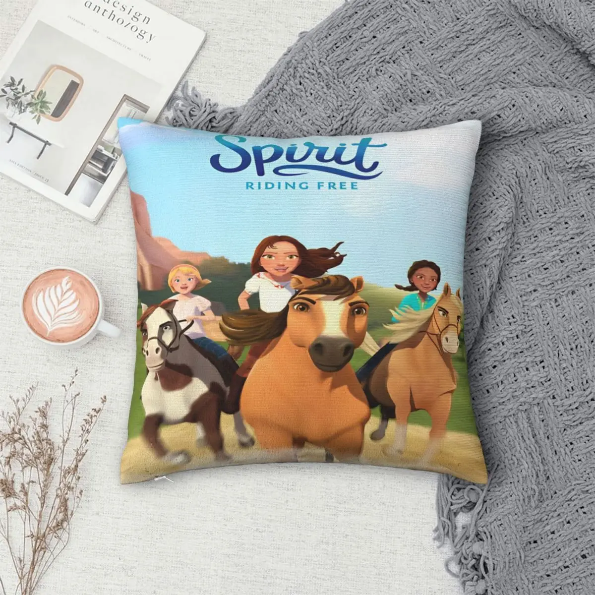 Наволочка Spirit Riding Free с рисунком лошади полиэстеровая наволочка принтом