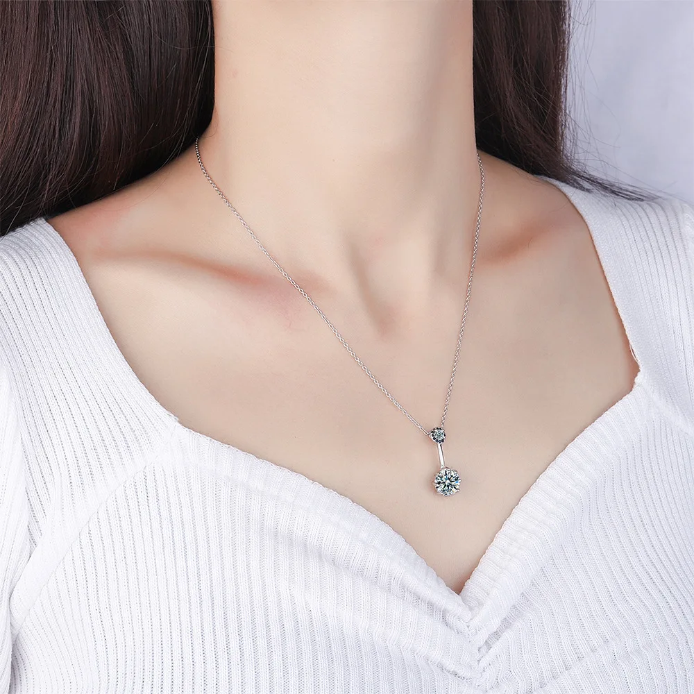 

S925 Silver Sterling Diamond Pendant Necklace for Women Fine Collares Mujer Gemstone Silver 925 Jewelry Diamond Pendants Females