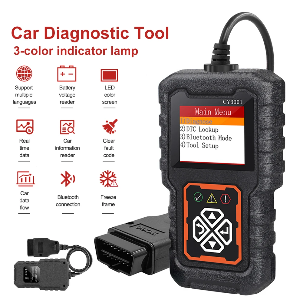 

Car OBD2 Scanner BT Fault Code Reader Car OBD2 Diagnostic Tools With LCD Display Car Battery Voltage Detector Auto Accessories