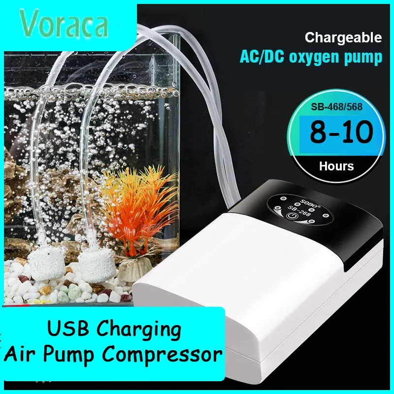 

Super Mute Aquarium Air Pump USB Charging Li-ion Battery Oxygen Pump Fish Tank Outdoor Air Compressor Aerator Large Oxygenator