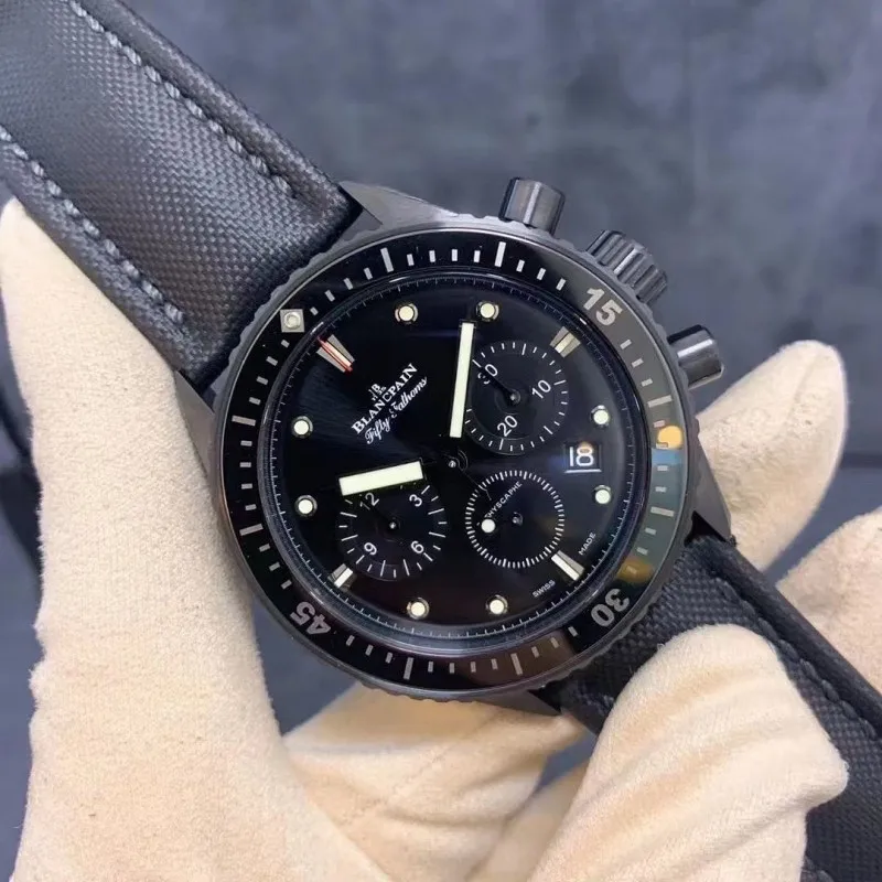 Blancpain Fifty Fathoms Bathyscaphe Chronographe Flyback Fashion Business Luxury Quartz Watch for Men Relógio Masculino Reloj