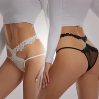 2pcs lace thong women sexy hollow out g string transparent mesh seamless briefs panties underware female breathable lingerie