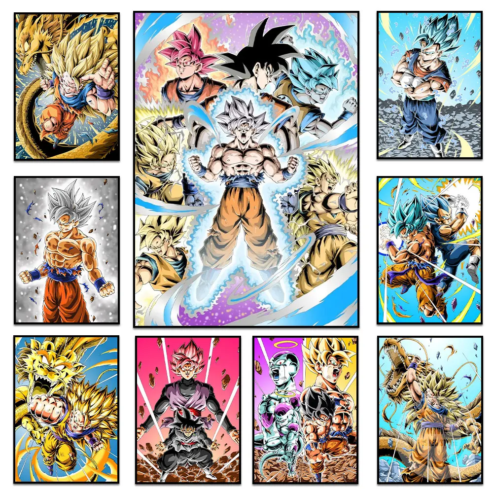 

Vegeta Shower Curtain Goku Dragon Ball Canvas Painting Gift For Anime Fans Anime Poster Wall Art Prints Kids Room Home Decor